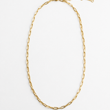Paperclip Chain Necklace Gold