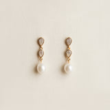 Gilded Pearl Drop Earring