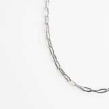 Paperclip Chain Necklace Silver