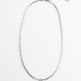 Paperclip Chain Necklace Silver