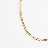 Paperclip Chain Necklace Gold