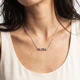 Silver Bar Pendant Necklace