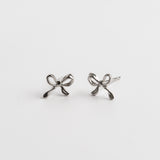 Silver Bow Stud Earring
