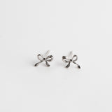 Silver Bow Stud Earring