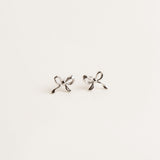 Silver Bow Stud Earring