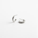 Twisted Silver Hoop Earring