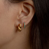 Twisted Midi Hoop Earring