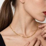 Paperclip Chain Necklace Gold