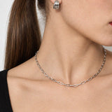 Paperclip Chain Necklace Silver