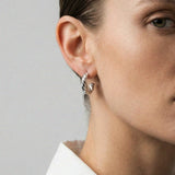 Twisted Silver Hoop Earring
